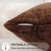 Qanatmz Coffee Brown Soft Throw Pillow Covers Decorative Chenille Square