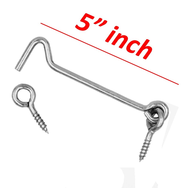 Wideskall 5" inch Heavy Duty Zinc Plated Wire Gate Hook