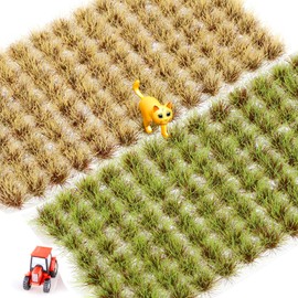 KALIONE 208 PCS Static Grass Tuft Model - 2 Style Artificial Model Grass for DIY Models