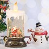Eldnacele Christmas Music Snow Globe Lantern with 6H Timer, Battery