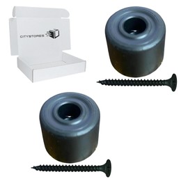 2 Pack 28mm Black Floor Wall Mounted Door Stopper Screw in Floor Stops Wall Stopper Rubber with Free Screws