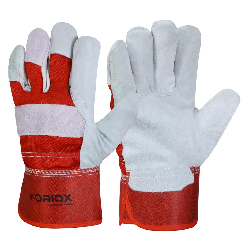 Foriox International Split Leather Work Gloves, Heavy Duty Thorn Proof