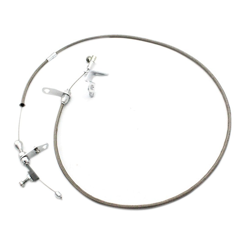 24" Throttle & Kickdown Cable Carb Bracket Linkage & Return