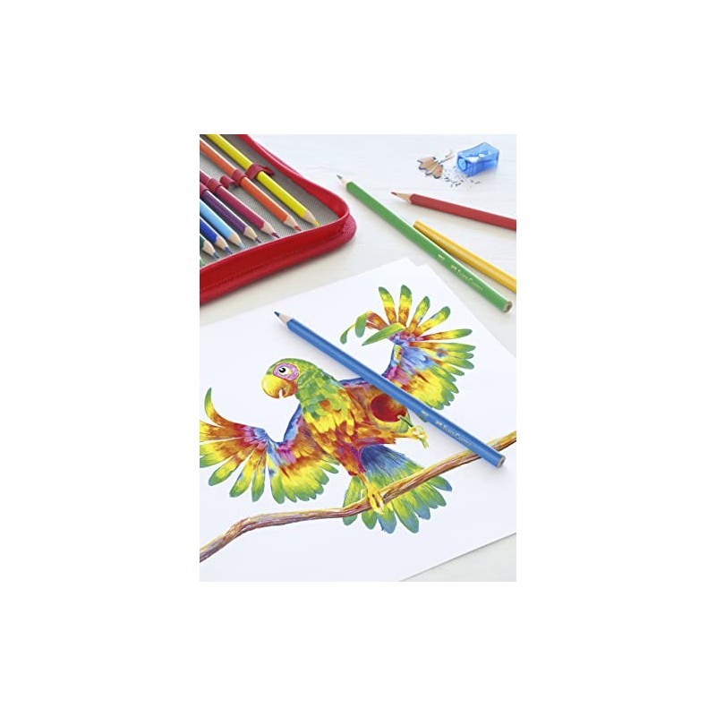 FABER-CASTELL 201597 - Buntstifte Set Colour Grip dreikant, 24-teilig, inkl.