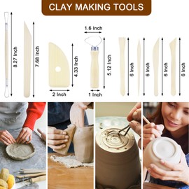 KIDOFLY Professional 17 PCS Clay Sculpting Tools Kit – Stainless Steel Pottery Tools with Storage Bag for Ceramics, Polymer Clay Art & DIY Crafting