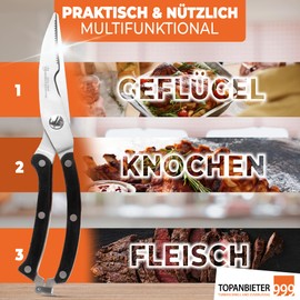 Topanbieter999 Practical Poultry Shears Made of Stainless Steel for Precise Cutting of Poultry of All Types
