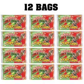 ASS KICKIN' Chile Lime Microwave Popcorn Bags - 12 Pack - Ultimate Spicy Popcorn Gourmet Gift - Makes a Great Movie Theater Popcorn or Snack Food for Movie Night