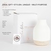 Essential Oil Diffuser Lamp, White Ceramic + Wood, Ultrasonic 180ml,