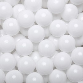 Realhaha Pit Balls for Toddlers Ball Pit, BPA Free Plastic Balls 2.4 Inch for Babies for Boys Girls, Play Pin Balls Kid Ball Pits & Accessories for Bounce House, 100 Balls (White)