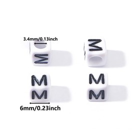 700 Pcs 6mm White Letter Cube Beads Bulk A-Z Craft Alphabet Assorted Acrylic Pony Bead for Jewelry Making Diy Necklace Bracelet Name Bracelets and Crafts Art Decoration