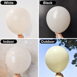 Sand 50 Pcs 12 Inch Latex Balloons - White, Party Balloons for Kids, Baby Shower, Wedding, Valentine's Day, Birthday Party Decorations