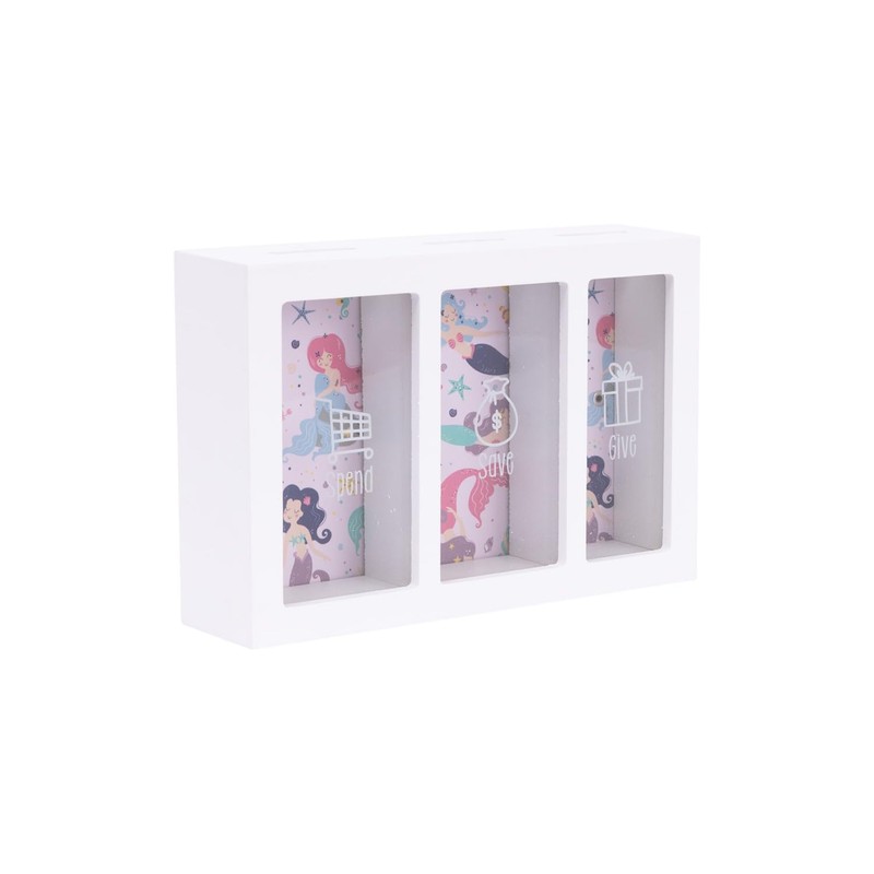 Splosh Kids Mermaid Spend Save and Give Money Box, 20.5