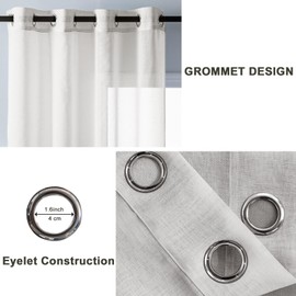 DWCN Grey Gradient Curtains for Living Room Net Curtain Eyelet Voile Curtains 90 Drop Pair Sheer curtains for Bedroom Set of 2, 66 x 90 Inches