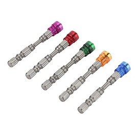 Juego de 5 Puntas de Destornillador PH2 con Cabeza Cruzada Magnética de Acero S2,Vástago Hexagonal de 1/4 de Pulgada,Tope de Profundidad, Destornillador para Paneles de Yeso (Color)