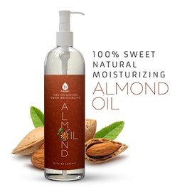 Pursonic 100% Natural Sweet Almond Oil for Skin – Nourishing formula for Body & Hair Care, Aromatherapy, Moisturizing and Massage - Almond Essential Oil for Glowing Skin & Healthy Hair