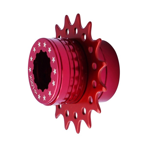 Bike Single Speed Fixie Cassette Conversion Kit Compatable Shimano 18T Colors (Red)