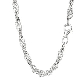 NKlaus Necklace Double Curb Chain Twisted 925 Sterling Silver (38 cm - 80 cm) Width 3.5 mm, Sterling Silver