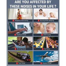 2 Ear Plugs - Ultra-Comfy Reusable Noise-Reducing Earplugs for Concert, Snoring, Focus, Silicone Hearing Protection Reusable Ear Plugs 45db Noise Reduction Earplugs (Medium)