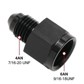 Podavelle 6AN Female to 4AN Male Flare Reducer Adapter Fitting Connector Aluminum Black
