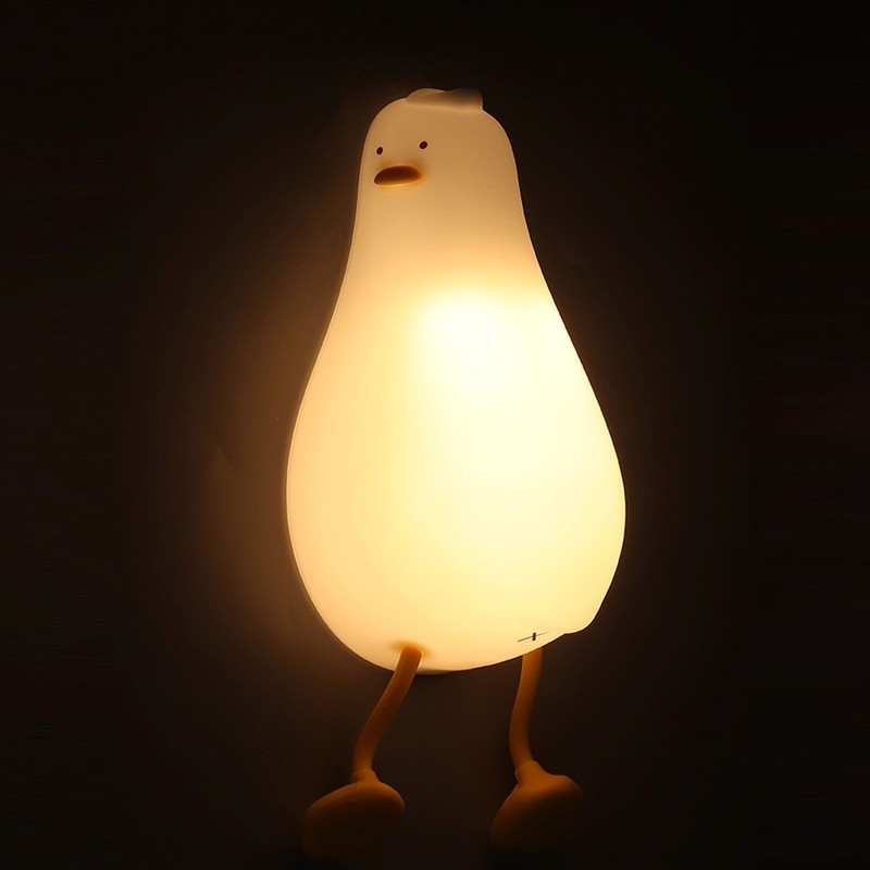 LED Night Light Cute Lying Duck Shape Soft Silicone Soft