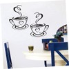 KONTONTY Sticker Wall Decals 5 Pack Cup Stickers 31x19cm Black