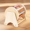 Perfeclan Wooden Rolling Drum Toy, Hand Eye Coordination Wooden Rattle