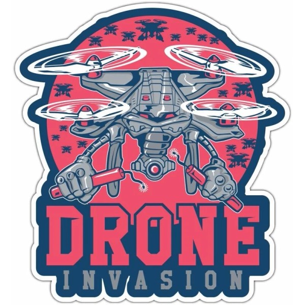 Amora Drone Invasion Aircraft Quadcopter Car Bumper Window Sticker Decal