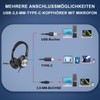 Voistek Headset with Microphone, USB/3.5 mm Type-C, Volume Control, Over-Ear
