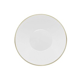 Coupeware Basic Round White Plastic Bowl with Gold Rim, 6 oz, (Pack of 10) - Durable, Perfect for Special Occasions & Everyday Use