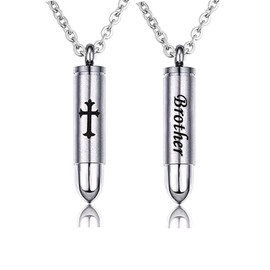 MEMORIALU Bullet Urn Necklace for Grandpa Ashes Celtic Cross Keepsake Cremation Memorial Pendant Jewelry