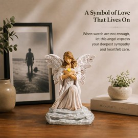 BDJBXK Memorial Angel Figurine Bereavement Gifts for Loss Guardian Angel Statue 6.1 Inch Sympathy Angel Figurine Grief Gifts Women Remembrance Decor Religious Home Decoration