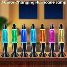 Tornado Lamp Twister Hurricane Light, 14-Inch Glitter Motion Light 7 Colors Light Projector Automatic Changing Night Light Relaxing Table Lamp for Home Bedroom Office Decoration Lighting Decor