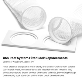 Ultum Nature Systems Filter Sock Replacement - 200 Micron 3D Honeycomb Mesh Aquarium Sump Socks for Reef/Marine/Saltwater/Freshwater Fish Tanks, Aquatic Water Filtration - Honeycomb, 4x13 (4 Pc)