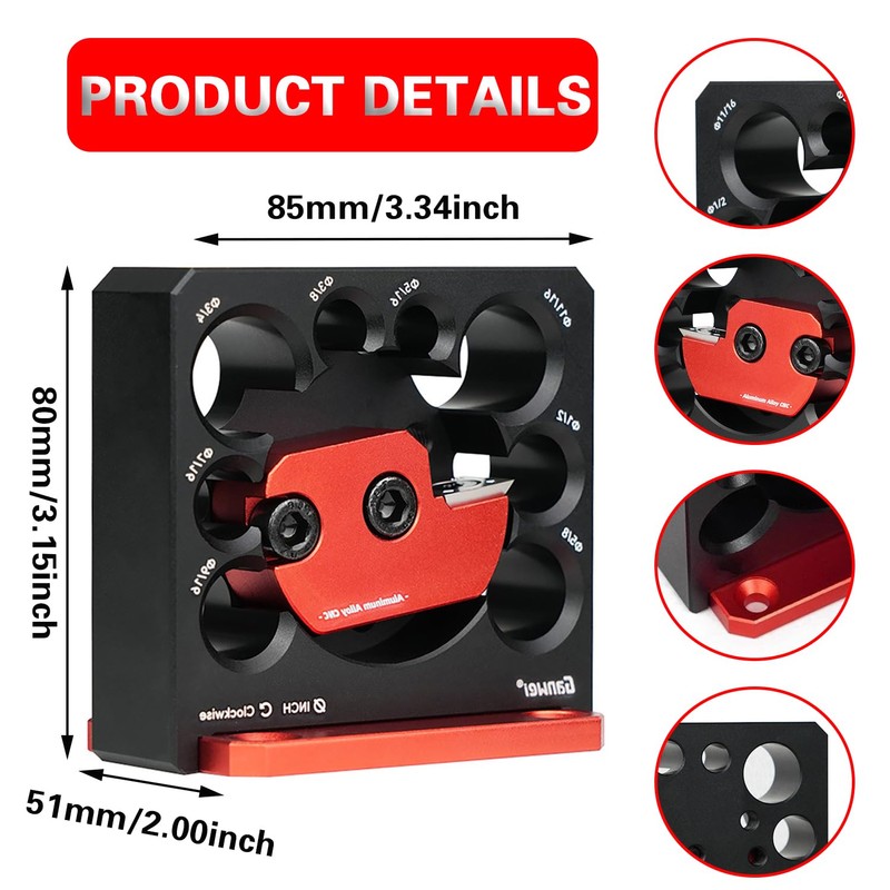 AACGIN Dowel Maker Jig Kit, Imperial 5/16-3/4inch Adjustable Drill Milling