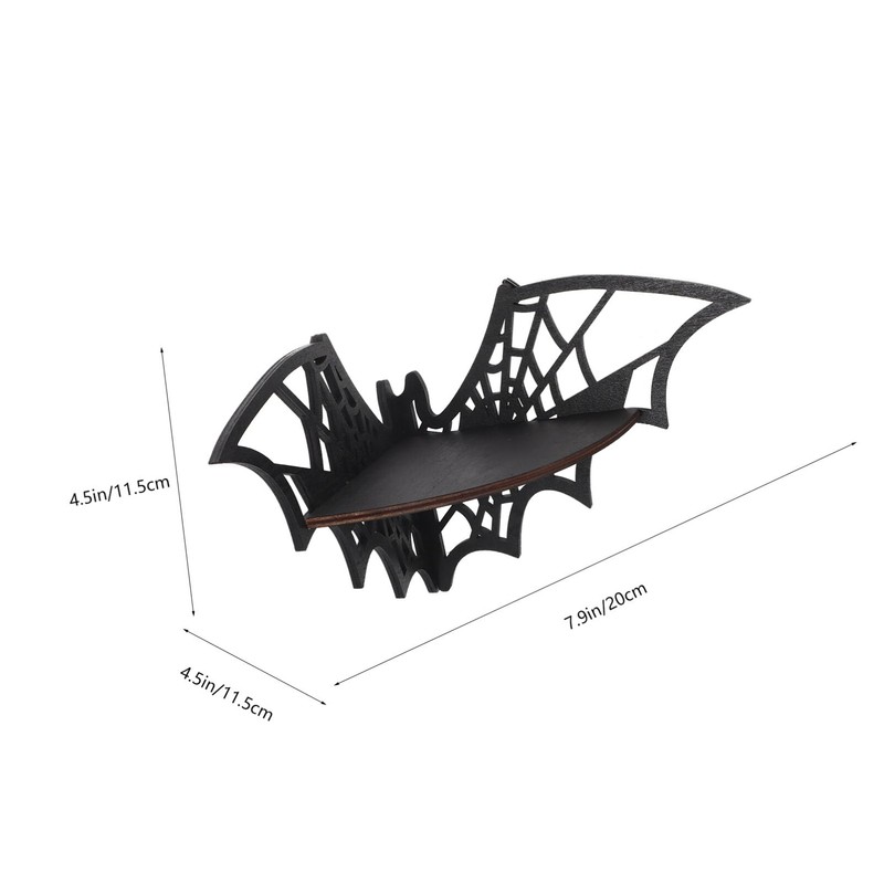 Zerodeko Crystal Shelf Display: Bat Shaped Corner Shelves Wooden Wall