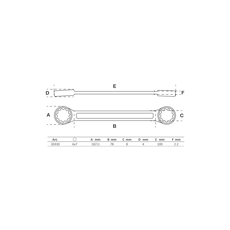 BGS 30330 | Llave de anillo doble | extra plana