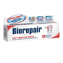 Biorepair:"Fast Sensitive Repair" Toothpaste with microRepair, New Formula - 2.5 Fluid Ounce (75ml) Tube [ Italian Import ]