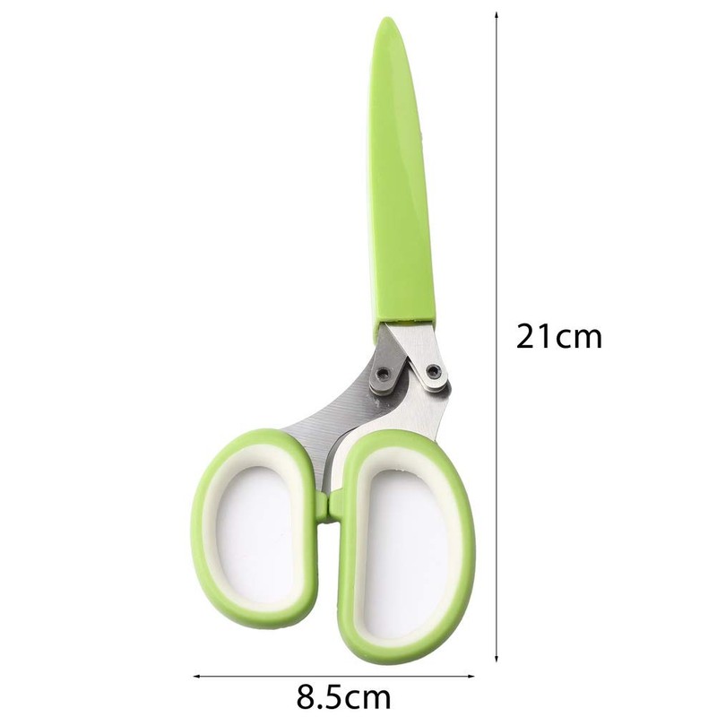 Kitchen Scissor, Herb Scissors 5 Blades Stainless Steel Great Kitchen
