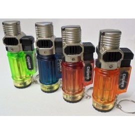 7 Eclipse Single Flame Torch Novelty Lighters, Refillable Butane Lighter, Child Resistant 1830-7