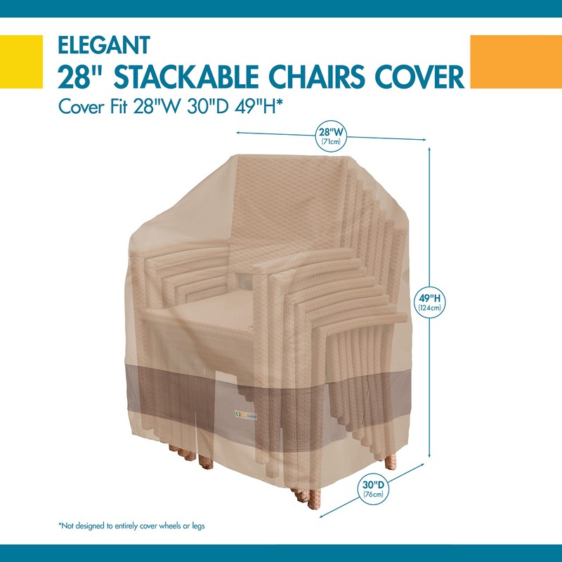 Duck Covers Elegant Waterproof 26 Inch W Stackable Patio Chair