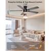 Ohniyou Ceiling Fans with Lights, 52 Inch Low Profile Ceiling