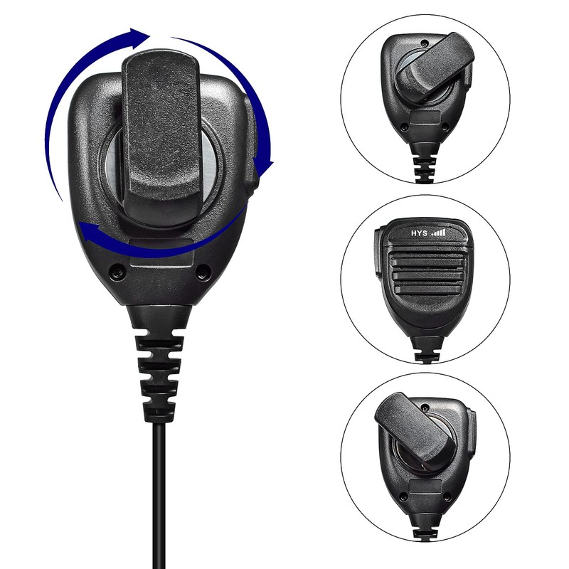 HYS Speaker Microphone with PTT Button, Speaker Microphone Compatible with