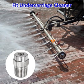 M METERXITY 8 Pack Surface Clean Tips - 25 Degree 1/4" NPT Male Pressure Washer Nozzles Cleaner Nozzle Replacement, Stainless Steel with Sealing Tape, Apply to Water Guns (1.382mm Orifice)