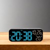 Digital Clock Dual Display Voice Control 3 Adjustable Brightness Date