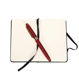 Small Pocket Notebook 3.5" x 5.5" Hardcover Lined Paper Mini Notepad with Black Leather Sketchbook Composition Notebook 1 Pack