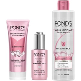 Kit Bright Miracle POND'S 3 pzas – Agua Micelar, Limpiador y Sérum Facial