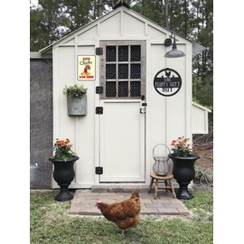 Chicken Coop Signs - Cute Chicks Live Here - Funny Outdoor Chicken Coop Decor Chicken Accessories for Coop Chicken Gifts for Chicken Lovers 8x12 Inch