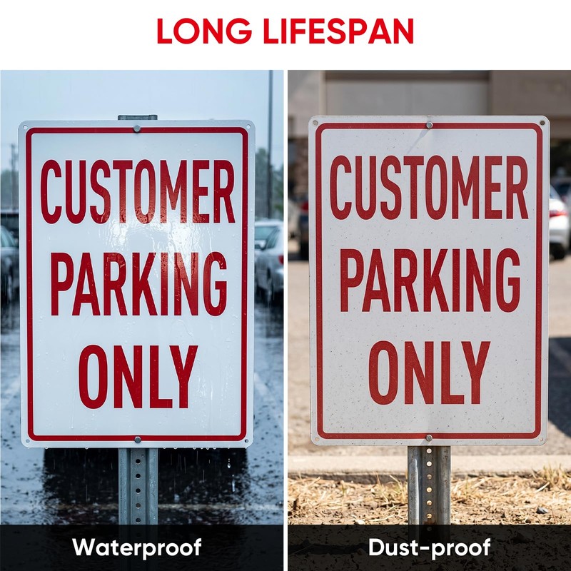 (2 Pack) Customer Parking Sign, 14 x 10 Inches Rust