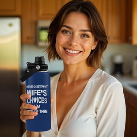 WWHSAI Wife Water Bottle 32 Oz, Romantic Gifts for Women on Valentines Wedding Anniversary Birthday Christmas,Stainless Steel Wife Tumbler Keeps Drinks Cold & Hot Double Wall Vacuum Insulated Cup