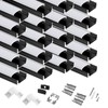 hunhun 20-Pack 6.6ft/2Meter U Shape Black LED Aluminum Channel System